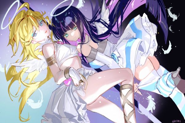 Anime,Filles anime,Panty and Stocking with Garterbelt,Anarchie Panty,Stock anarchique,nimbus