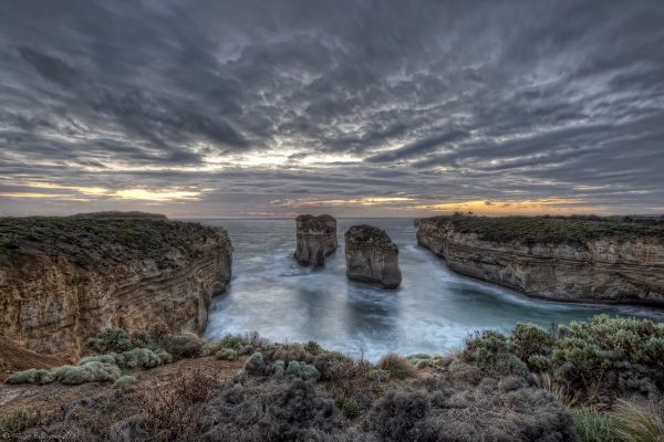 auringonlasku,taivas,vesi,rantakallio,ranta,rock