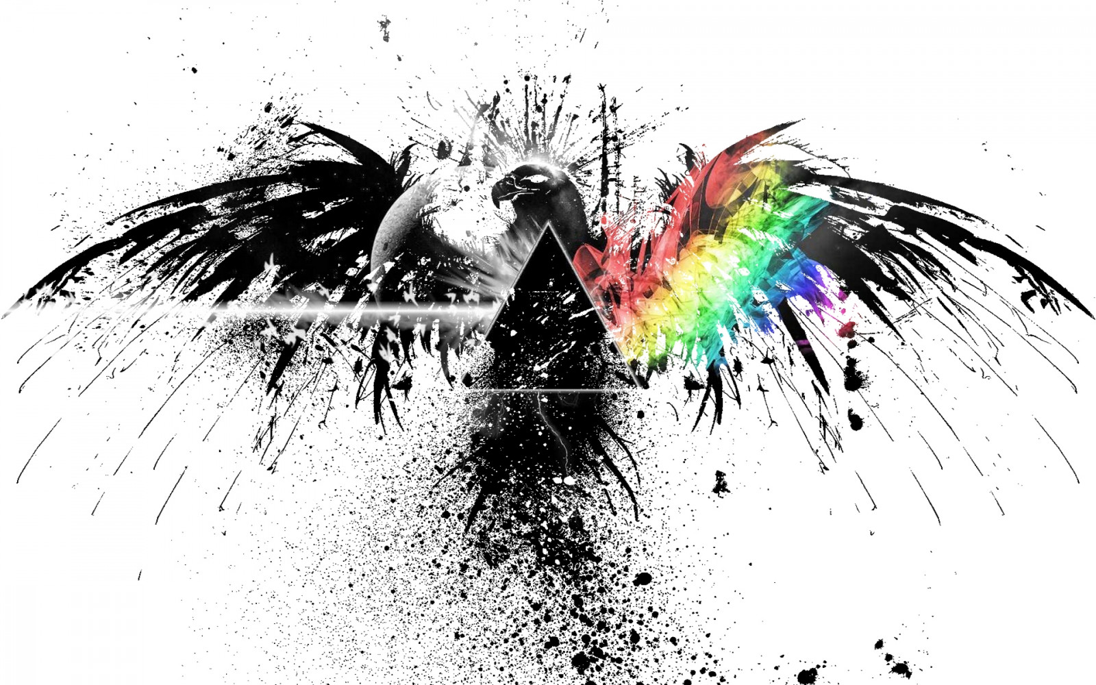 Illustration, Grafikdesign, Pink Floyd, Schnabel, sprühen, KUNST, Farben, Vogel, Feder, Flügel, Grafik, Computer-Tapete, Schriftart