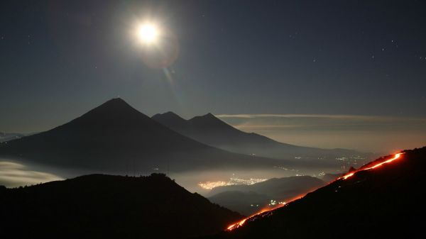 風景,夜,自然,グアテマラ,南アメリカ,星が輝く夜