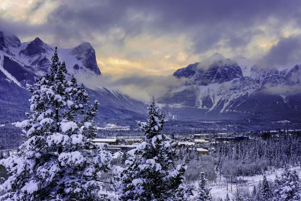 Vườn Quốc gia Banff,Canada,núi,Alberta,tuyết,mùa đông