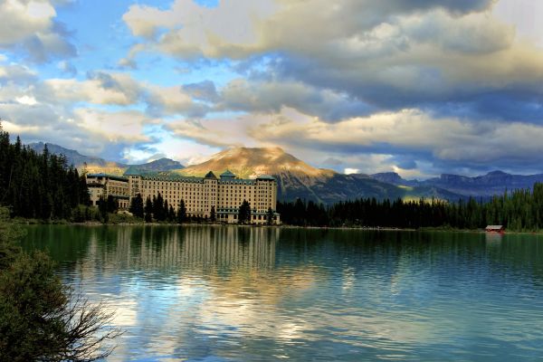 Sonnenuntergang,Himmel,Kanada,Wolken,See,Berge