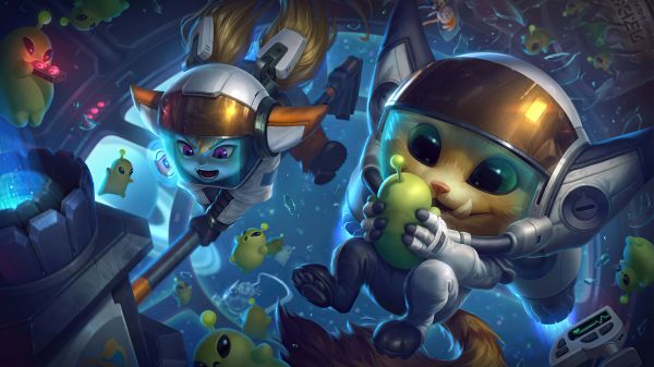 Poppy League of Legends,astronauta,Gnar,przestrzeń,galaktyka,Film cudzoziemca