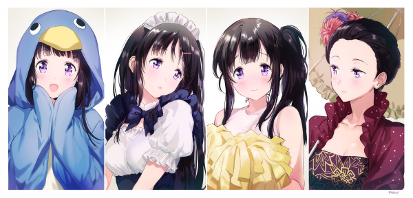 Hyouka,animemeisjes,2D,lang haar,blozen,meisjeuitrusting