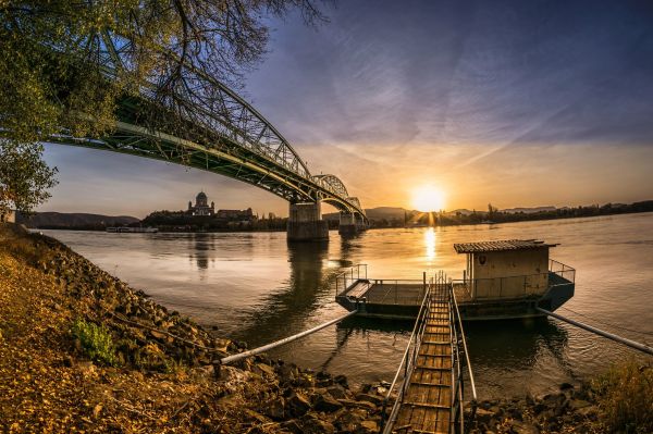 природа,воды,пейзаж,Деревьями,мост,Словакия