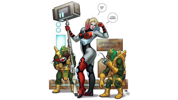 Harley Quinn,DC-Comics,Kunstwerk,Frank Cho,weißer Hintergrund