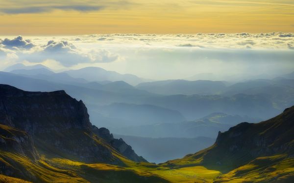 lumina soarelui,peisaj,munţi,apus de soare,deal,natură