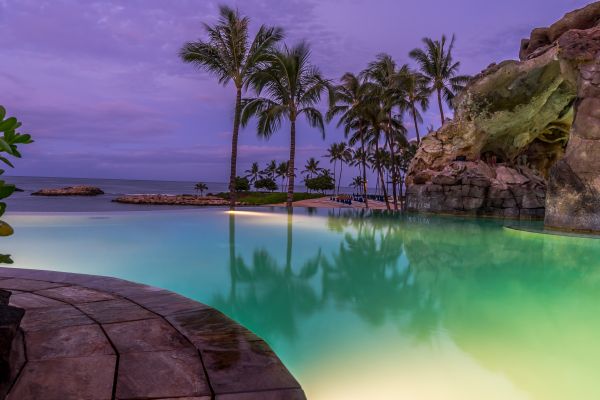 Hawaii,oahu,svítání,Disney,infinitypool,Koolina