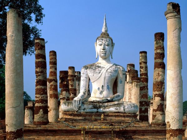 templo,edificio,estatua,columna,Buda,restos