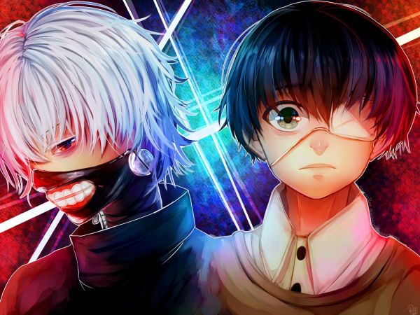 ilustrare, anime, băieți anime, Kaneki Ken, Tokyo Ghoul, masca