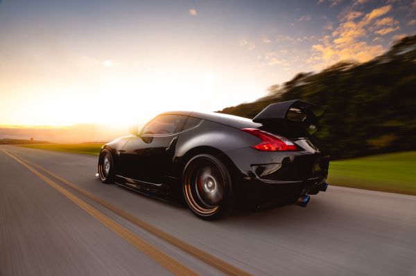 auto,Nissan,Nissan 370Z,zonsondergang,sunset glow