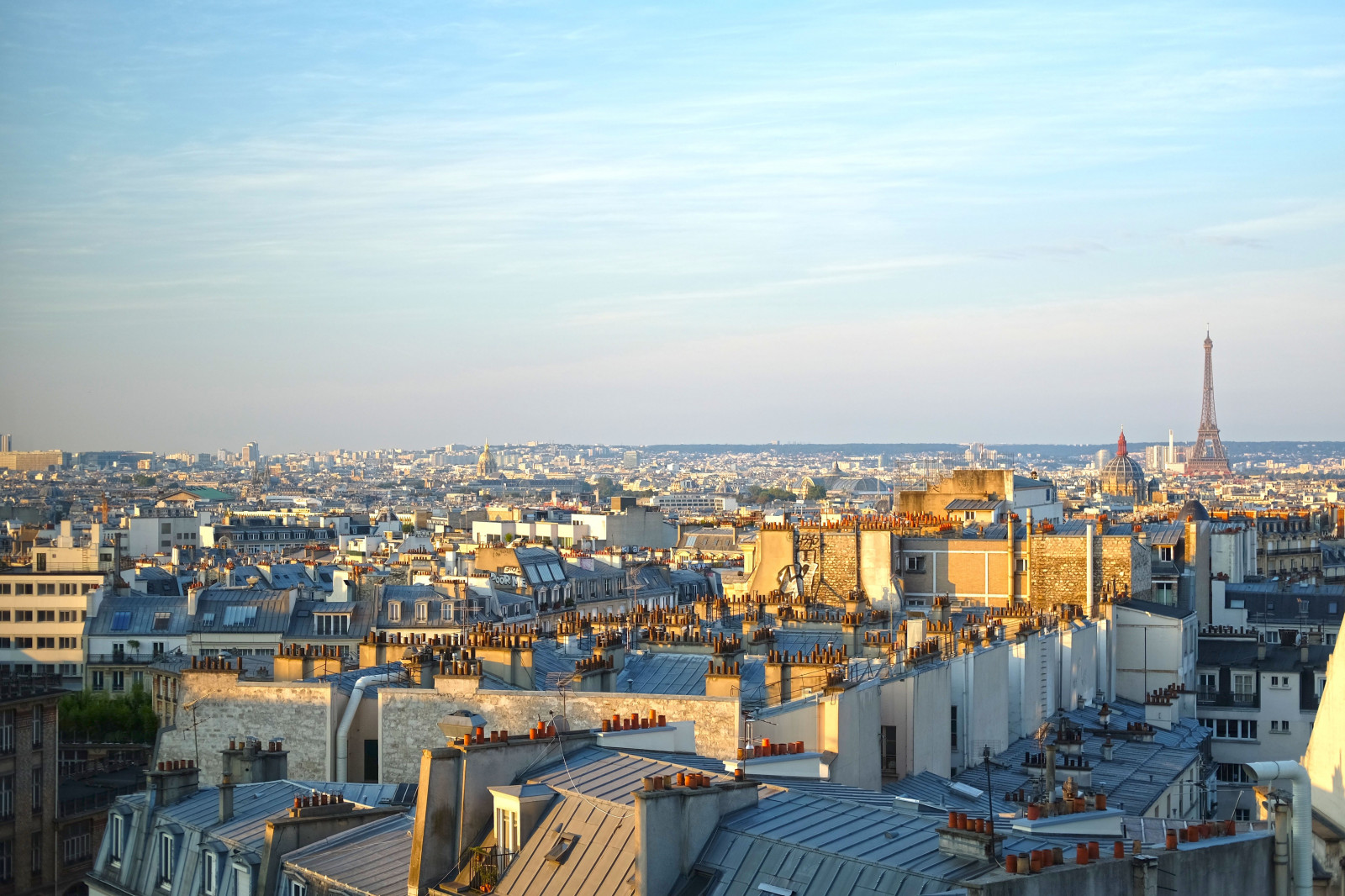 city, cityscape, skyline, skyscraper, horizon, town, panorama, Paris, Eiffel Tower, dusk, metropolis, downtown, urban area, metropolitan area, human settlement, residential area, tower block, aerial photography