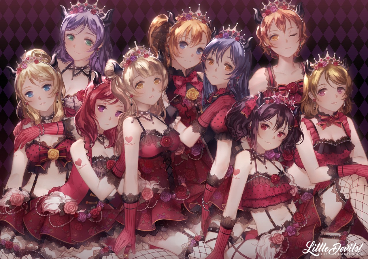 Love Live, Filles anime, Nishikino Maki, Toujou Nozomi, Sonoda Umi, Ayase Eli, Hoshizora Rin, Koizumi Hanayo, Kokaka Honoka, Minami Kotori, Yazawa Nico