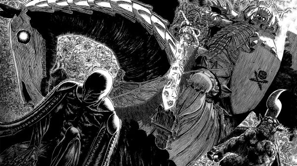 ilustrácie, manga, šialený, Monochrome, Kentaro Miura, Zodd