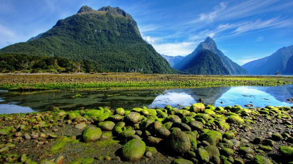 nature,landscape,mountains,water,moss,rocks