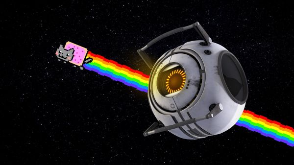 1920x1080 px,Nyan Cat,espace,portail