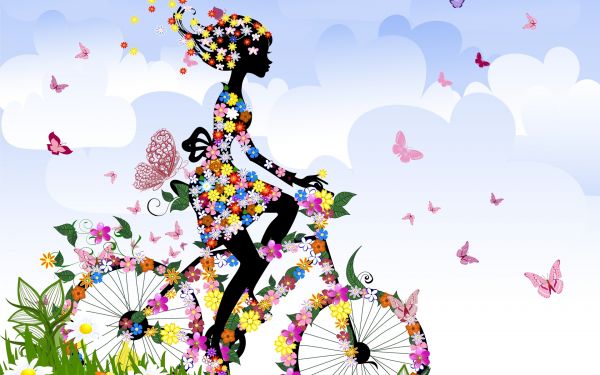 1920x1200 px,abstracto,Anime,ART,bicicleta,mariposa