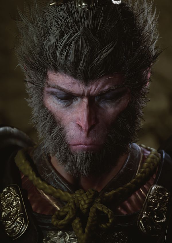 Black Myth Wukong,Monkey King,monkey,animals,portrait display,closed eyes