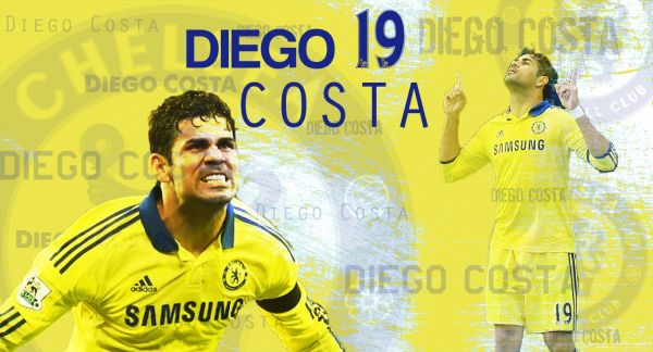 Chelsea FC,Diego Costa,herrer,gul,fodbold,spiller