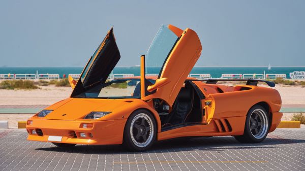 Lamborghini,Lamborghini Diablo,arancia,Roadster,auto italiane,Super Car