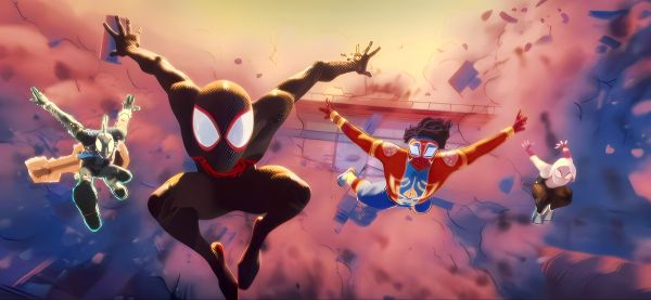 manusia laba-laba,Super hero,Spider Man Across the Spider Verse,bodysuit,bioskop,melihat viewer