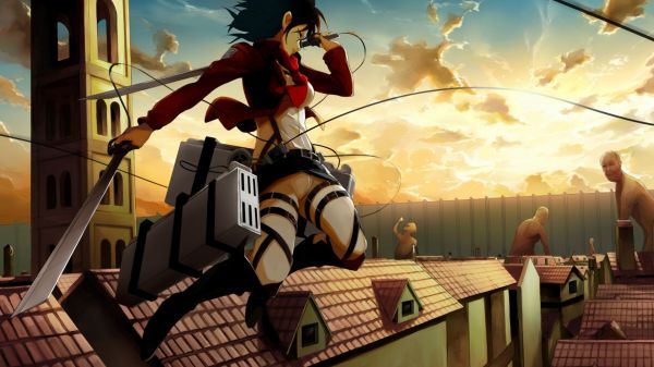 anime,anime lányok,Shingeki nem Kyojin,Mikasa Ackerman,képregény,screenshot