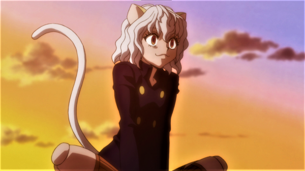 Hunter X Hunter, valkoiset hiukset, Neferpitou, kissan korvat, pyrstö, kissa tyttö