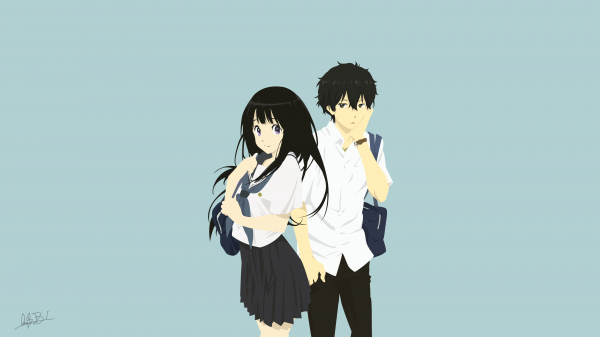 anime girls,Hyouka,Chitanda Eru,Oreki Houtarou