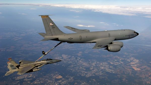 1920x1080 px, flygplan, F15 Eagle, jets, militära flygplan, Boeing KC 135 Stratotanker