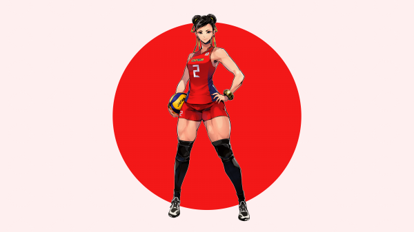 Japonsko,Chun Li,pouliční rváč,volejbal,volejbalový hráč,japonské vlajky