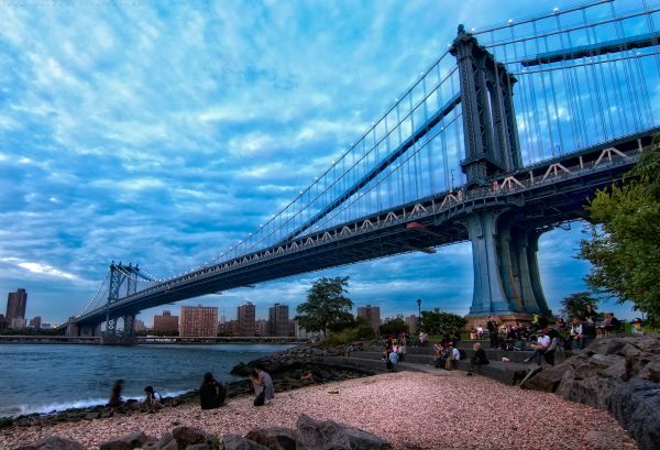 Manhattan Bridge,jembatan,kota,new york,HDR