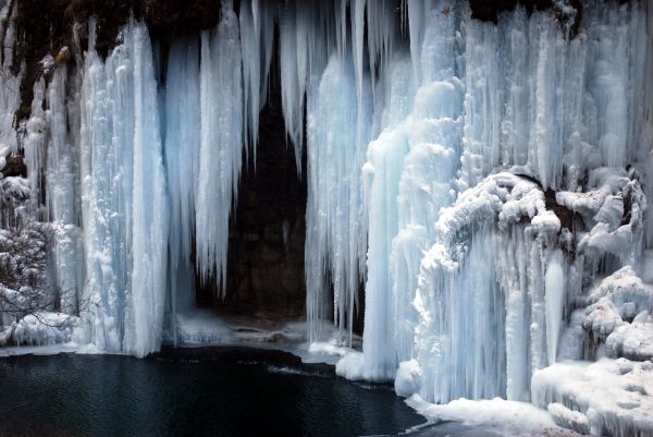 sø,vand,natur,vinter,is,vandfald