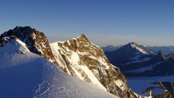 mountains, snow, peak, height, rocks, cover