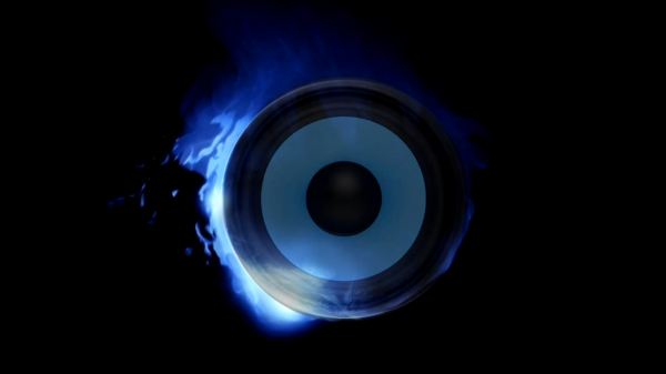 música, circulo, negro, esfera, logo, azul