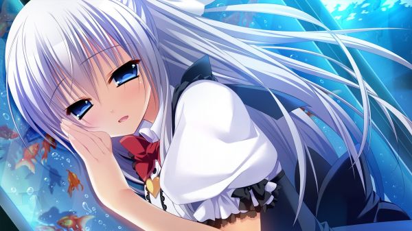 illustration,Anime,Filles anime,cheveux longs,ouvrages d'art,fille innocente