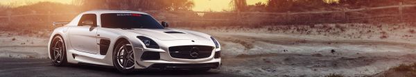 5760x1080 px, mobil, triple screen, Mercedes Benz, Mercedes SLS