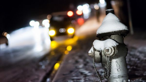 alan derinliği,kar,gece,bulanık,Bokeh,Yangın hidrantları