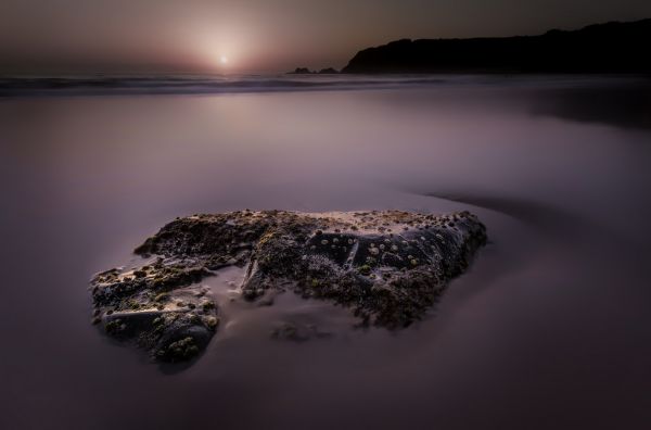 mar,agua,puesta de sol,noche,rock,naturaleza