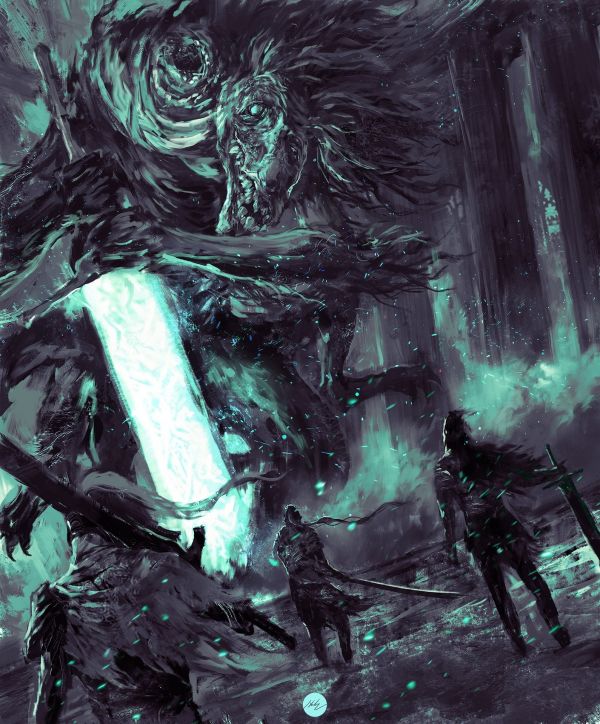 fantasy art,artwork,Bloodborne,Moonlight Blade