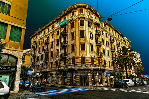 mare,città,strada,paesaggio urbano,Italia,notte