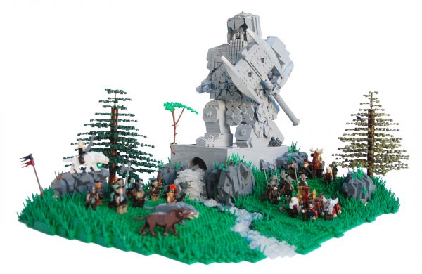 LEGO,bitva,hrad,socha,skřítek,Hračka