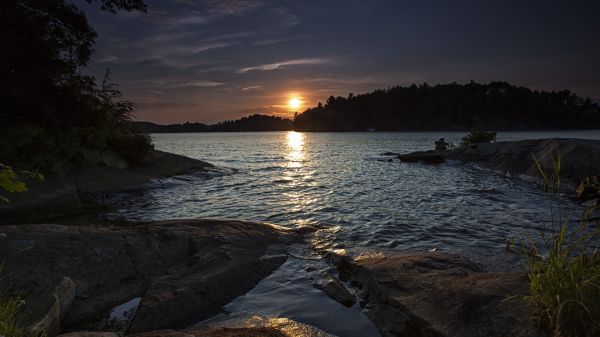 auringonvalo,maisema,auringonlasku,meri,lahti,järvi