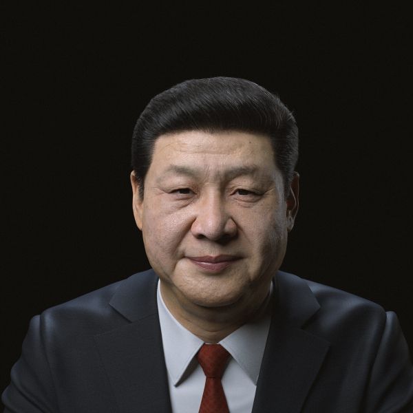 Fei Huang,Xi Jinping,CGI,Gesicht,Einfacher hintergrund,schwarzer Hintergrund