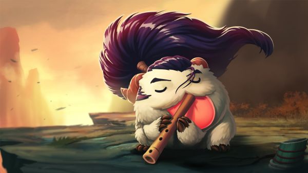 Illustration, Anime, League of Legends, Karikatur, Poro, Yasuo