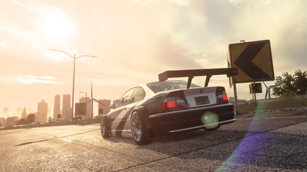 αυτοκίνητο,Need for Speed Heat,Need for Speed ​​Most Wanted,BMW M3 GTR,ανεμόμυλος,ηλιακό φως