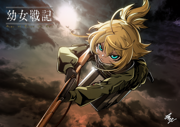 Youjo Senki,Tanya Degurechaff,artwork,anime girls,anime