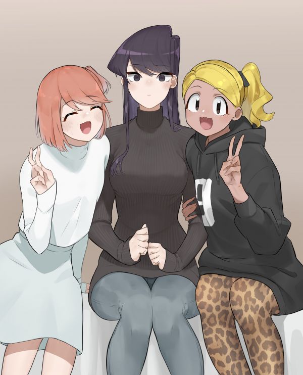 Komi san wa Comyushou desu,заместник екипировка,конска опашка,чорапогащник,black sweater,medium boobs