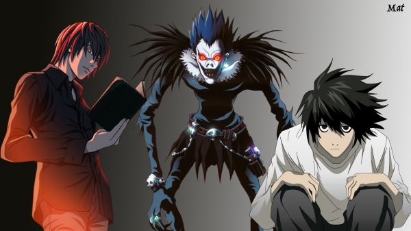 anime, Death Note, Yagami Light, Ryuk, ilustrare, Persoană