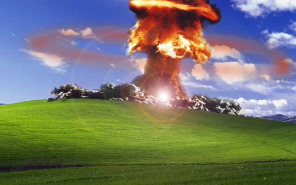 digital art,explosion,nuclear cloud,Windows XP