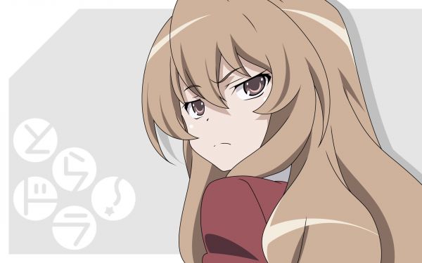 Aisaka Taiga, Toradora, lány, harag, néz, bumm